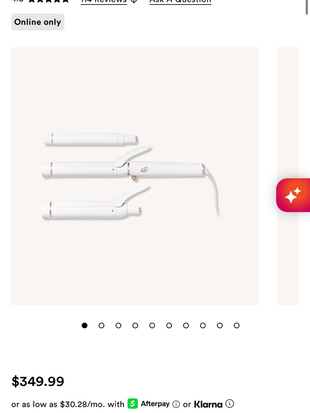 T3 Interchangeable White Curling Wand Set with Heat Glove